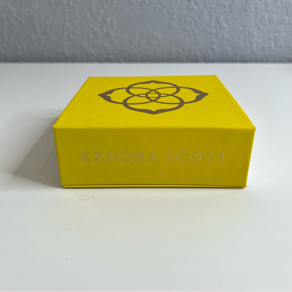 Kendra Scott Empty Box Bright Yellow White Magnetic Presentation Gift Storage